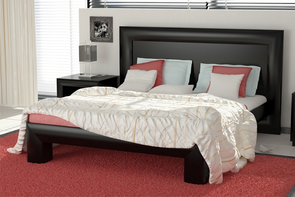 A double bed made of natural wood is the key to healthy sleep